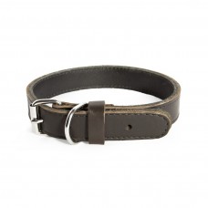 Double Leather collar Nero 30mm x 650 mm