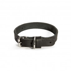 Double Leather Nero collar 25 mm x 550 mm