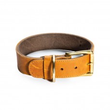 Double Leather collar harly 45mm x 660 mm (brass)