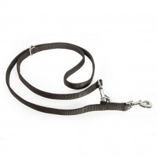 Double leash nylon 20 mm x 2.00 mtr. (black)
